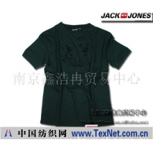 南京鑫浩冉贸易中心 -Jack Jones JJ-T039专柜款黑色V领植绒提花汗